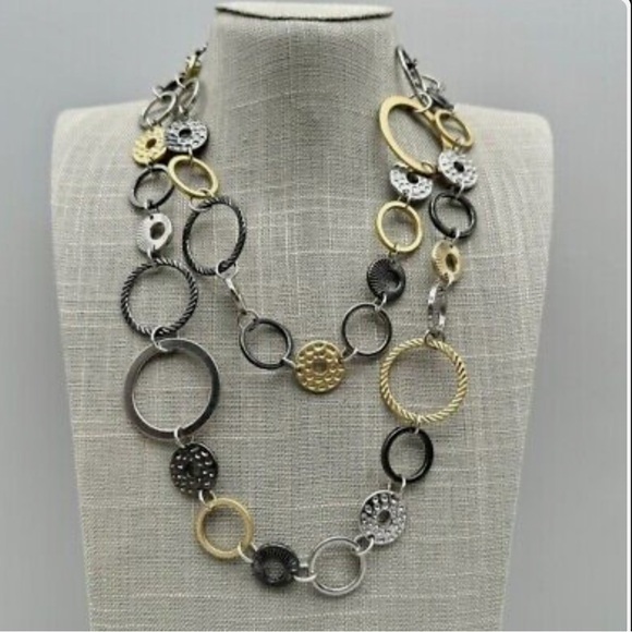 Lia Sophia Improv Mixed Metal Necklace - Picture 1 of 4